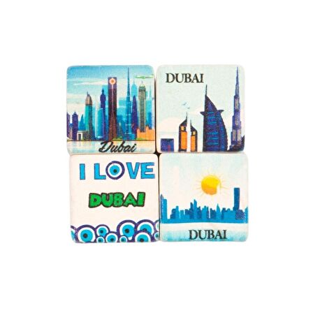 Dubai Temalı Dörtlü Taş Magnet