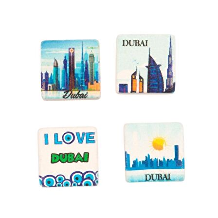 Dubai Temalı Dörtlü Taş Magnet