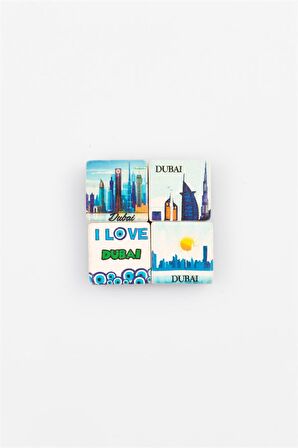 Dubai Temalı Dörtlü Taş Magnet