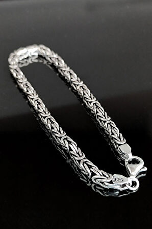 9mm Kare Model Erkek 925 Ayar Gümüş Kral Bileklik Künye 249540202