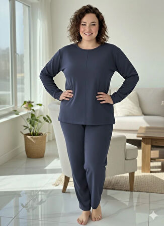 KADIN LACİVERT EŞOFMAN TAKIMI