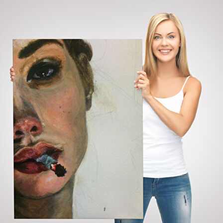 Sigara İçen Bitgin Kadın Tablosu-6019