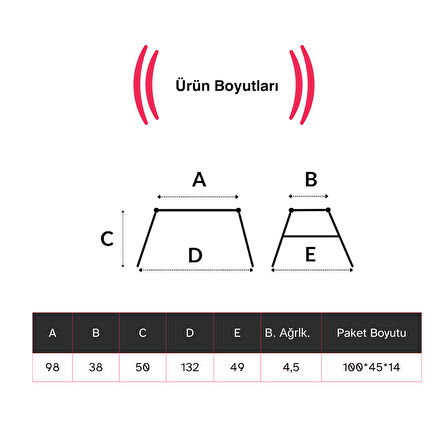 98-38-50 cm Katlanır Alüminyum İş Platformu