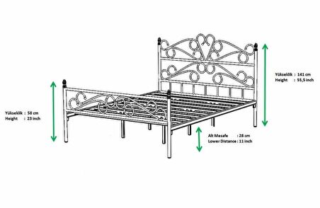 Bergama Metal Karyola 140x190 ARM085