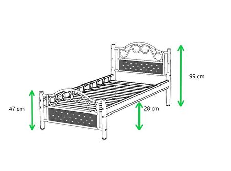 Paris Metal Karyola 90x200 ARM124