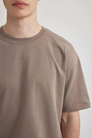 DeFacto Boxy Fit Bisiklet Yaka Kısa Kollu Tişört C5277AX24SPBN576