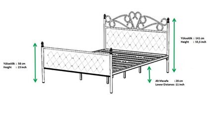 Pedesa Metal Karyola 140x190 ARM061 Pembe