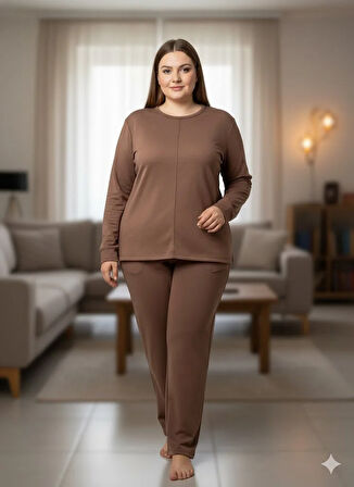 KADIN KAHVERENGİ EŞOFMAN TAKIMI