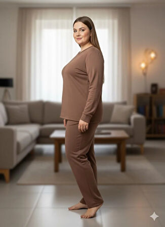 KADIN KAHVERENGİ EŞOFMAN TAKIMI