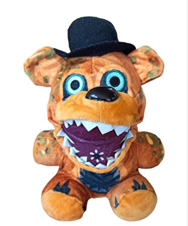 Five Nights At Freddys Karakterleri Oyuncak Peluş Fnaf Karakteri 23cm. Kahverengi Kedi Şapkalı