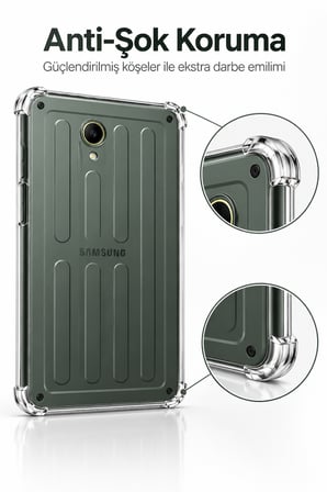Samsung Galaxy Tab Active5 Pro Uyumlu 10.1" Şeffaf Antişok Tablet Kılıfı – Darbe Emici Köşe Korumalı Esnek Kılıf