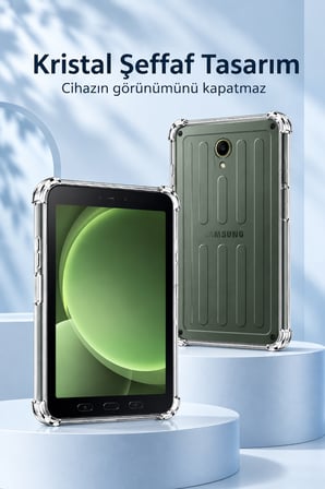 Samsung Galaxy Tab Active5 Pro Uyumlu 10.1" Şeffaf Antişok Tablet Kılıfı – Darbe Emici Köşe Korumalı Esnek Kılıf