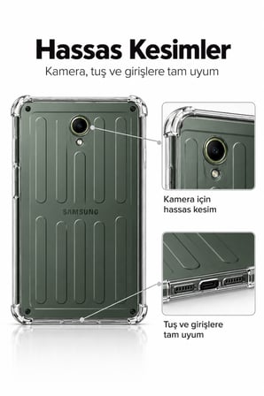 Samsung Galaxy Tab Active5 Pro Uyumlu 10.1" Şeffaf Antişok Tablet Kılıfı – Darbe Emici Köşe Korumalı Esnek Kılıf