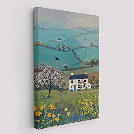 İngiliz Köy Evi Manzarası Duvar Tablosu-6023