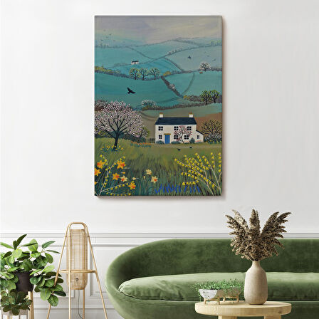 İngiliz Köy Evi Manzarası Duvar Tablosu-6023