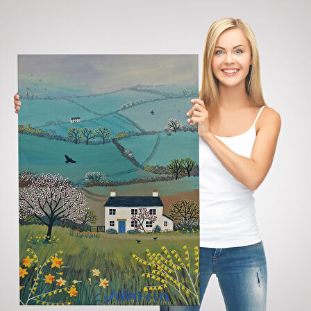 İngiliz Köy Evi Manzarası Duvar Tablosu-6023