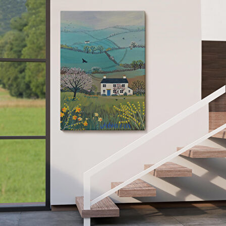 İngiliz Köy Evi Manzarası Duvar Tablosu-6023