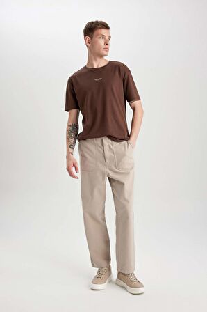 DeFacto Gabardin Pantolon Baggy Fit Bol Rahat Kesim Cepli Düz Paça B4762AX24SPGR302