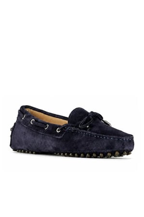 Kadın Lacivert Süet Loafer Ayakkabı