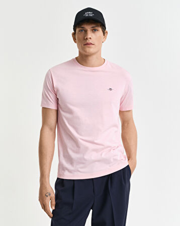 GANT Erkek Pembe Regular Fit Bisiklet Yaka T-Shirt