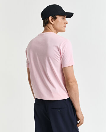 GANT Erkek Pembe Regular Fit Bisiklet Yaka T-Shirt