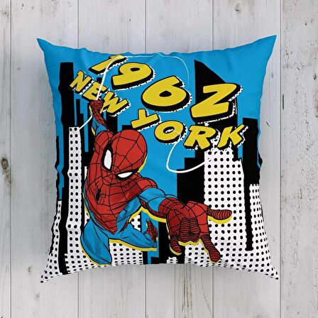 Disney Spiderman City Pamuk Lisanslı Kırlent