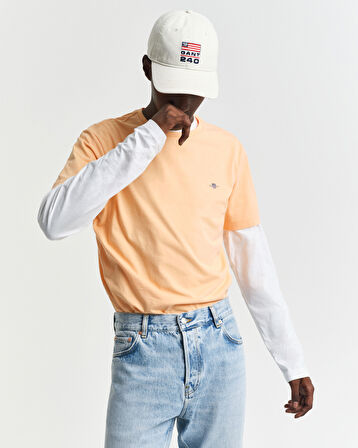 GANT Erkek Turuncu Regular Fit Bisiklet Yaka T-Shirt
