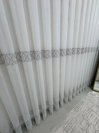 NİVEMESHOME V-105 MARİNA GÜMÜŞ  1/2,5 PİLELİ  BAMBU TÜL PERDE