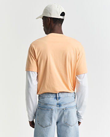 GANT Erkek Turuncu Regular Fit Bisiklet Yaka T-Shirt
