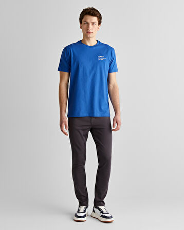 GANT Erkek Lacivert Regular Fit Bisiklet Yaka Logolu T-Shirt