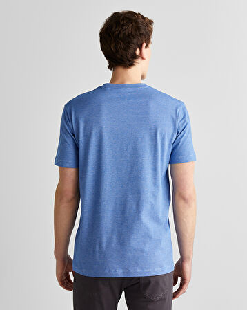 GANT Erkek Mavi Regular Fit Bisiklet Yaka Çizgili T-Shirt