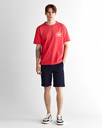 GANT Erkek Kırmızı Relaxed Fit Bisiklet Yaka Logolu T-Shirt