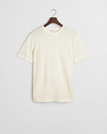 GANT Erkek Krem Regular Fit Bisiklet Yaka T-Shirt