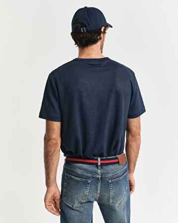 GANT Erkek Lacivert Regular Fit Bisiklet Yaka T-Shirt