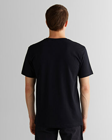 GANT Erkek Siyah Regular Fit Bisiklet Yaka Logolu T-Shirt