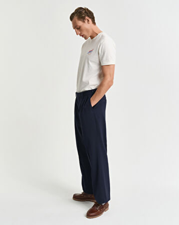 GANT Erkek Krem Regular Fit Bisiklet Yaka Logolu T-Shirt