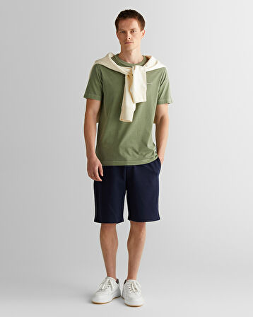 GANT Erkek Yeşil Regular Fit Bisiklet Yaka T-Shirt