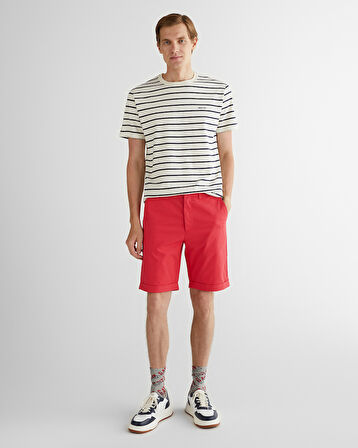 GANT Erkek Krem Regular Fit Bisiklet Yaka Çizgili T-Shirt