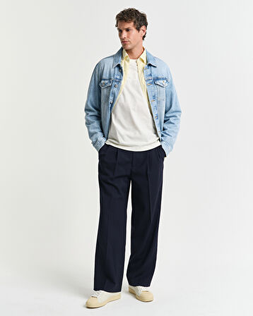 GANT Erkek Krem Regular Fit Bisiklet Yaka Logolu T-Shirt