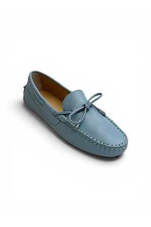 Kadın Hakiki Deri Loafer – Bebek Mavisi Yumuşak Tabanlı Babet