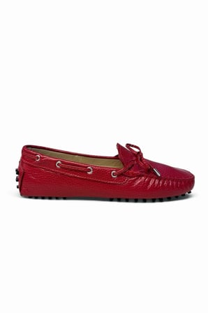 Kadın Loafer Ayakkabı Hakiki Deri Kırmızı Deri