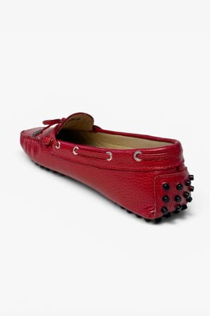Kadın Loafer Ayakkabı Hakiki Deri Kırmızı Deri