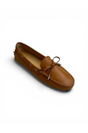 Kadın Hakiki Deri Loafer – Taba Yumuşak Tabanlı Babet