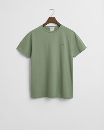 GANT Erkek Yeşil Slim Fit Bisiklet Yaka T-Shirt