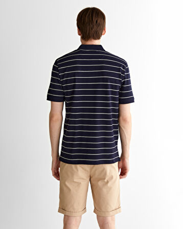 GANT Erkek Lacivert Regular Fit Çizgili Polo