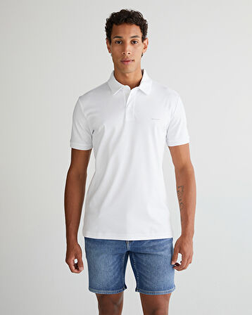GANT Erkek Beyaz Slim Fit Polo