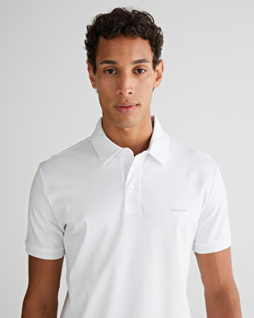 GANT Erkek Beyaz Slim Fit Polo
