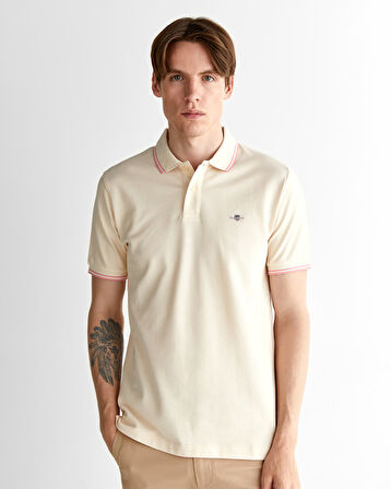 GANT Erkek Krem Regular Fit Polo