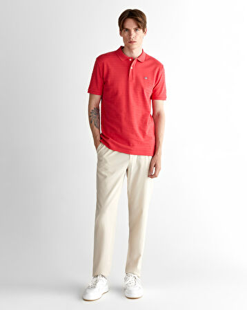 GANT Erkek Kırmızı Regular Fit Çizgili Polo