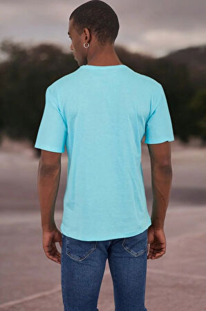Unisex Turkuaz Basic T-shirt